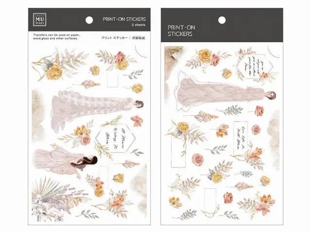 MU Print-On Siirtotarrat 149 - Neito Pinkissä Mekossa