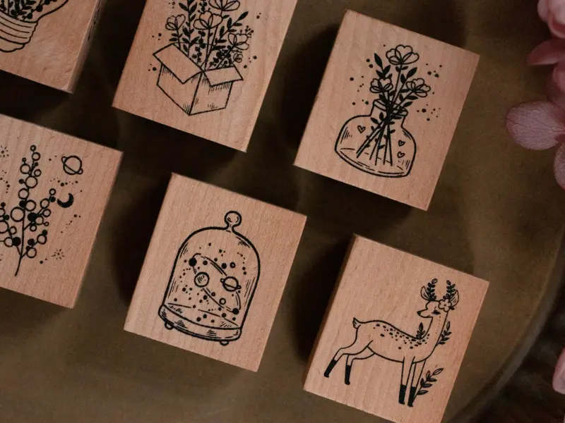 Loidesign | Wooden Rubber Stamp Set - Collect Beautiful Moments