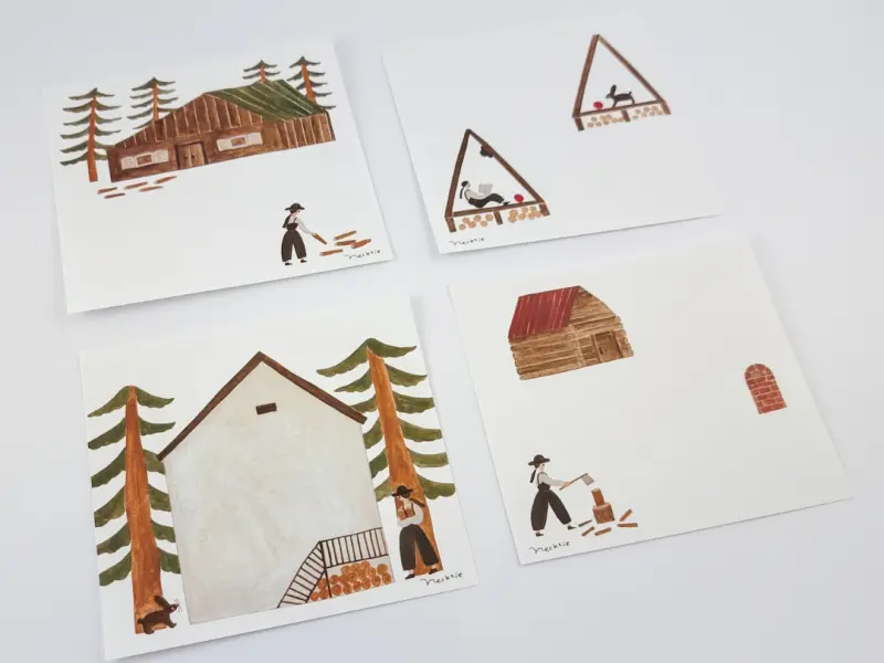 Cozyca Necktie Memo Pad - House In The Forest