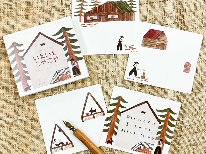 Cozyca Necktie Memo Pad - House In The Forest