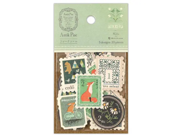 NB Co. Antik Piac Postage Style Sticker Flakes - Verde