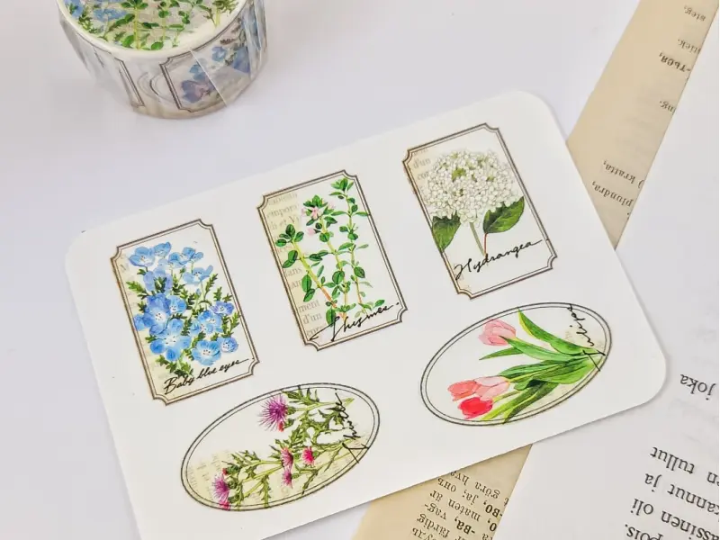 Ponchise Washi Tape - Flower Label