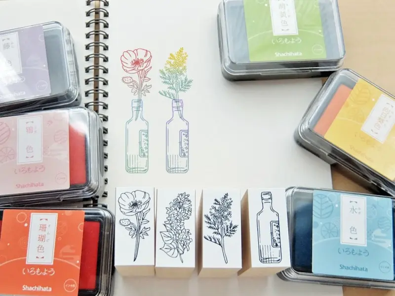 Ponchise Wooden Rubber Stamp - Antique Bottle