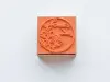 Ponchise Wooden Rubber Stamp Round Date Label - Eucalyptus