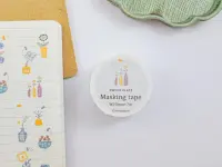 Papier Platz x Hankodori Washi Tape - Flower And Vase Yellow Blue