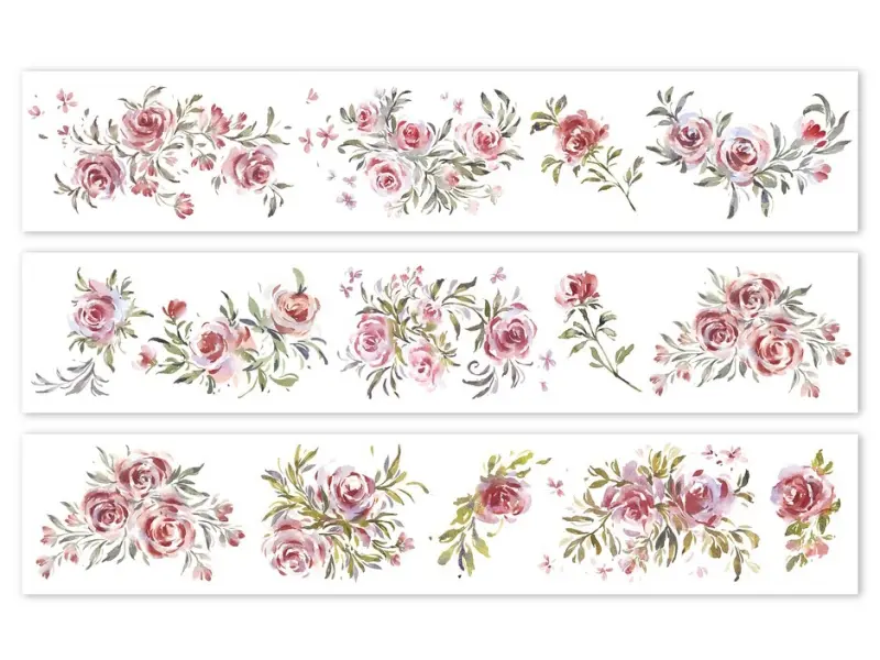 Meow Illustration Washi PET Tape - Summer Roses