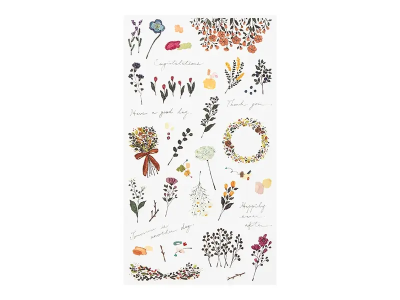 Midori Transfer Stickers  Rub-On - Floral