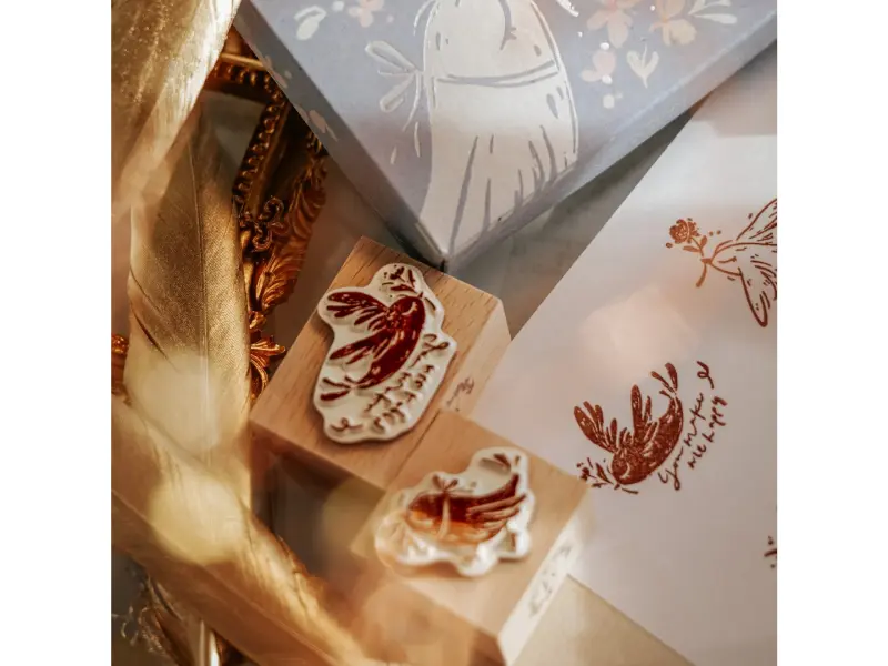 Meow Illustration Stamp Set - Love And Peace