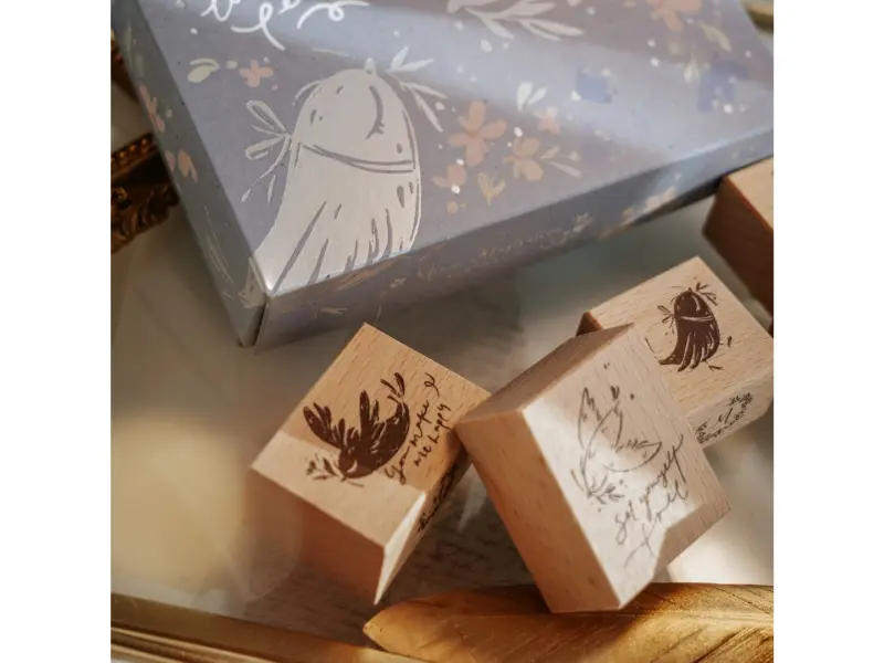 Meow Illustration Stamp Set - Love And Peace