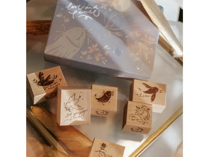 Meow Illustration Stamp Set - Love And Peace