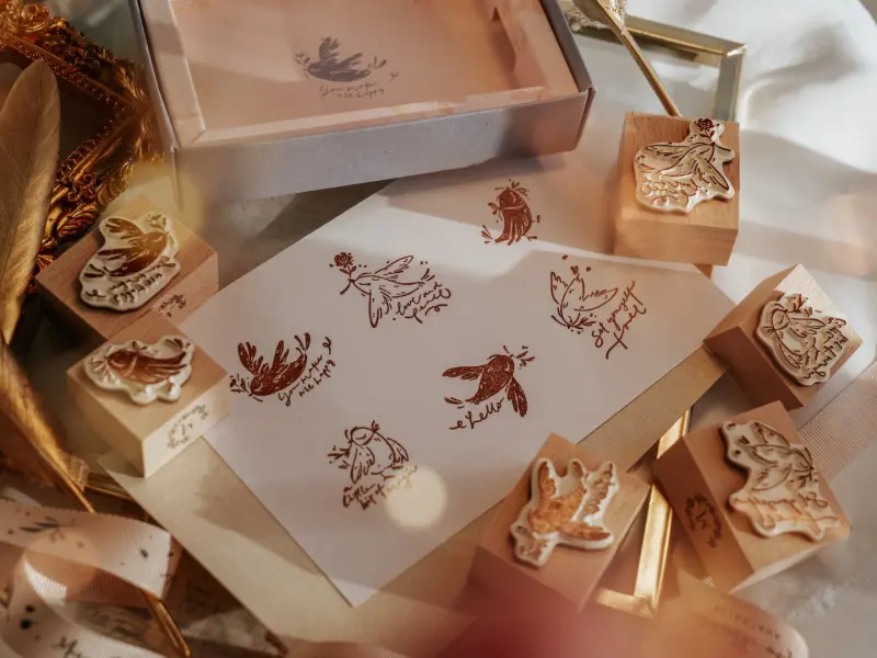 Meow Illustration Stamp Set - Love And Peace