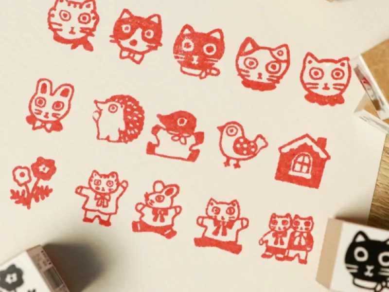 SANBY x Yumi Kitagishi Rubber Stamp Cat - Chibi 12