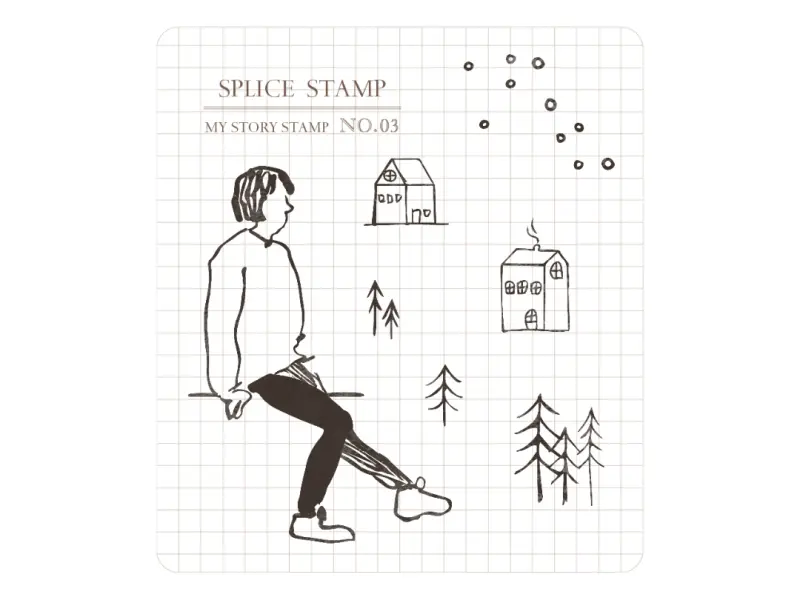 MU Clear Stamp Set Story 003 - Snow Scene By The Window