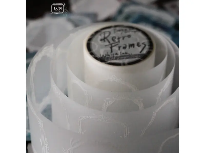 LCN Matte PET Tape - Retro Frames White