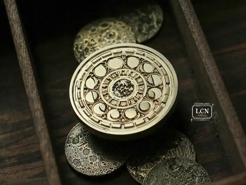 LCN Wax Seal Stamp - Round Moon Phase