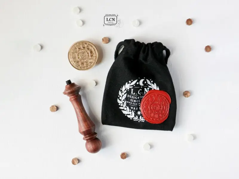 LCN Wax Seal Stamp - Round Moon Phase