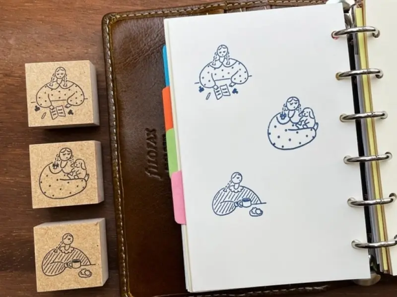 Stamp Marche Girl Rubber Stamp - Sweets