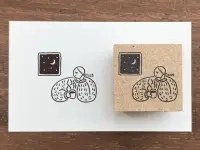 Stamp Marche Girl Rubber Stamp - Coffee