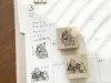 Stamp Marche Girl Rubber Stamp - Holding Flowers