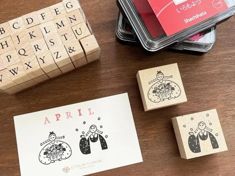 Stamp Marche Girl Rubber Stamp - Strawberries