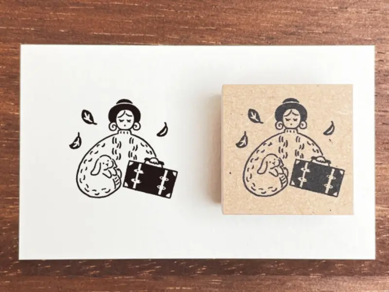 Stamp Marche Girl Rubber Stamp Maru-Chan - Autumn Trip