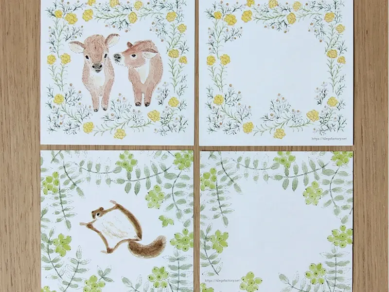 4Legs Memo Paper Set 96 Sheets - Animals