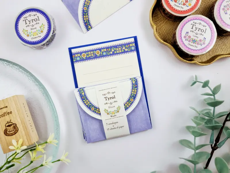 Tyrol Mini Note Paper Set with Envelopes - Bloom