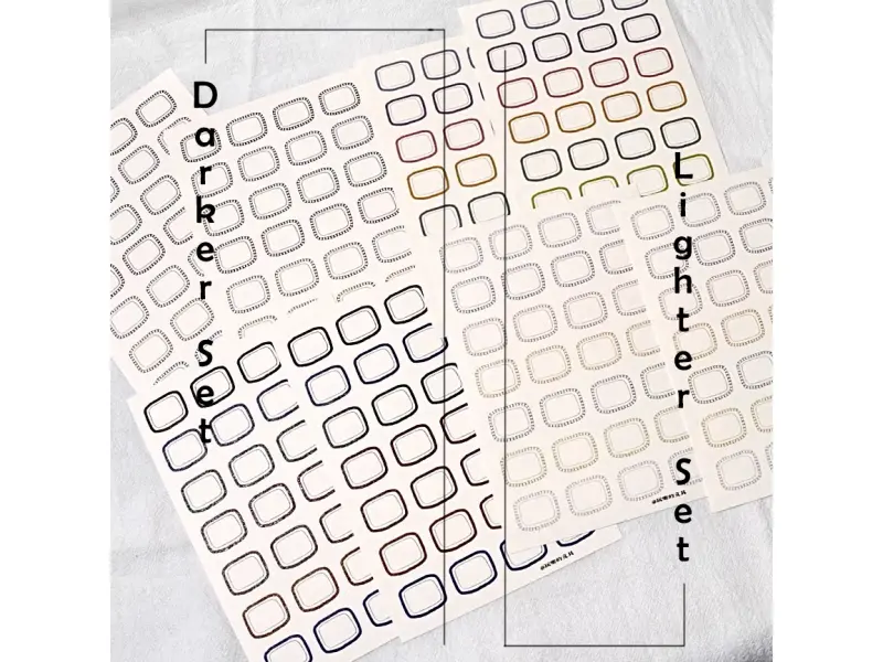 Wongyuanle Sticker Set - Retro Square Light Color
