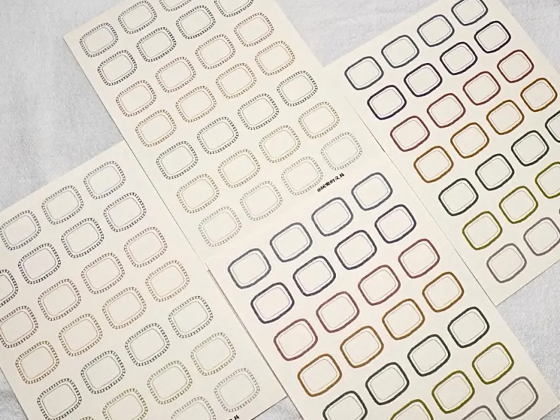 Wongyuanle Sticker Set - Retro Square Light Color