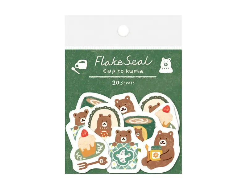 Furukawa Winter Limited Flake Sticker - Bear And Mug