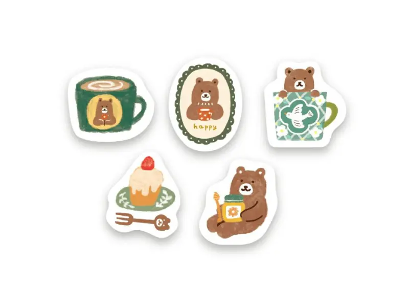 Furukawa Winter Limited Flake Sticker - Bear And Mug