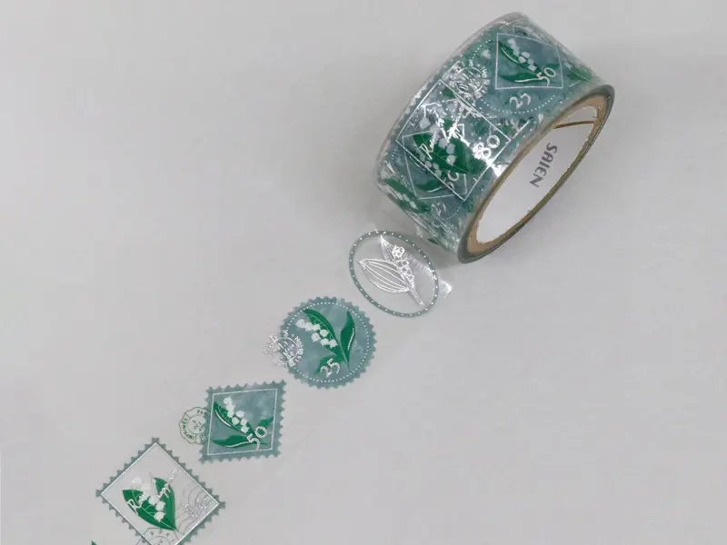 Saien Clear Tape Silver Foil Postmark Stamp - Lily Of The Valley