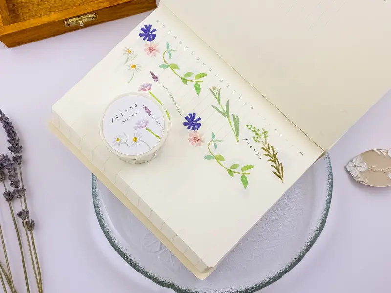 Saien x Miki Tamura Washi Tape Chigiri-e Style - Herbs