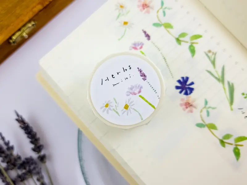Saien x Miki Tamura Washi Tape Chigiri-e Style - Herbs