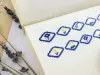 Papier Platz x Kurogoma Washi Tape Gold Foil - Blue Flower