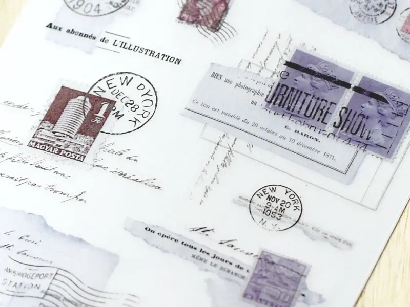MU Print-On Transfer Stickers 236 - Old Postmark