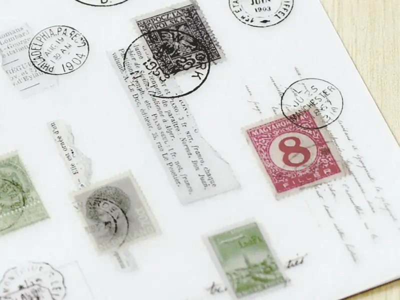 MU Print-On Transfer Stickers 236 - Old Postmark