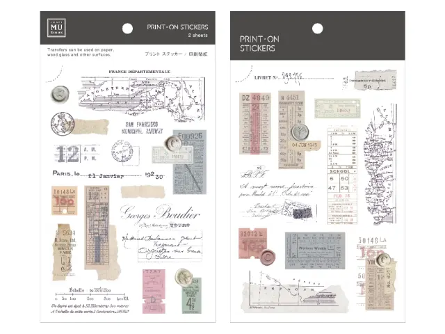 MU Print-On Transfer Stickers 237 - Vintage Tickets