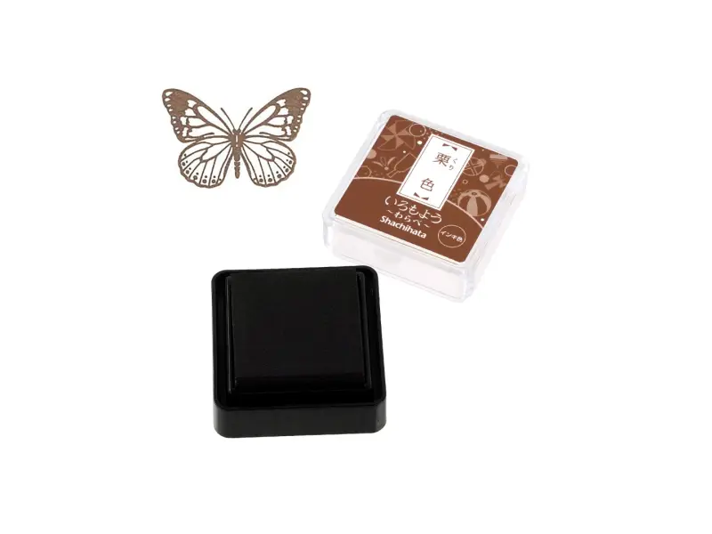 Shachihata Iromoyo Mini Ink Pad - Chestnut Brown