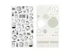 Midori Planner Stickers 2 Sheets - Monotone Cafe