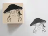4Legs Rubber Stamp Mushroom Cat - Hello