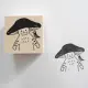 4Legs Rubber Stamp Mushroom Cat - Hello