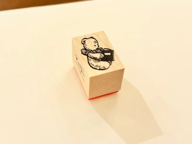 Krimgen Rubber Stamp No.236 - Reading Teddy Bear