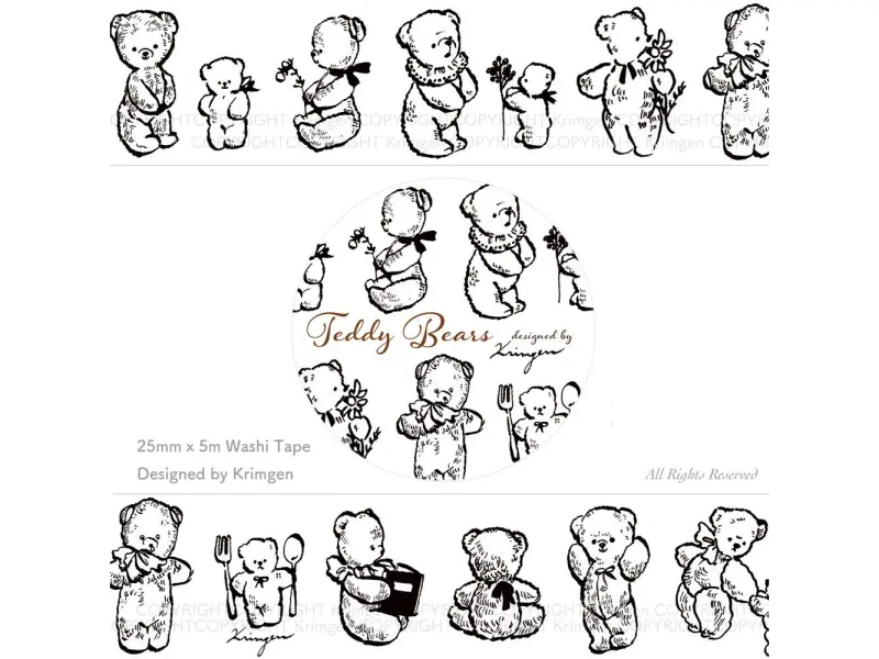 Krimgen Washi Tape - Teddy Bears