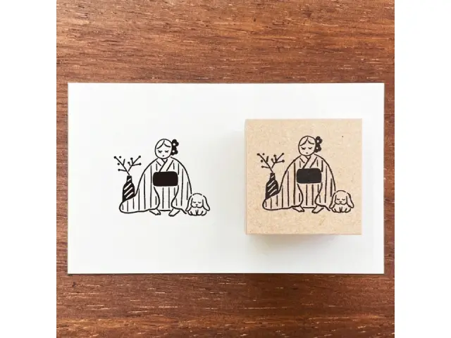 Stamp Marche Girl Rubber Stamp - Greetings