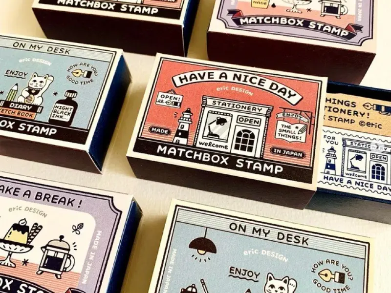 SANBY x Eric Matchbox Stamp Set - Coffee Shop