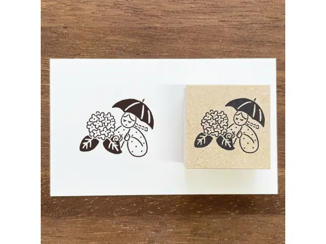 Stamp Marche Girl Rubber Stamp - Hydrangea