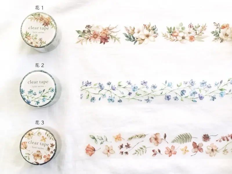 Mindwave Clear PET Tape Lyric - Blue Flowers