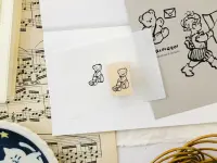 Krimgen Rubber Stamp No.7 - Bear Wheelbarrow