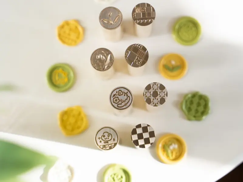 Orange Studio Two-Sided Wax Seal Stamp - Floret Grid
